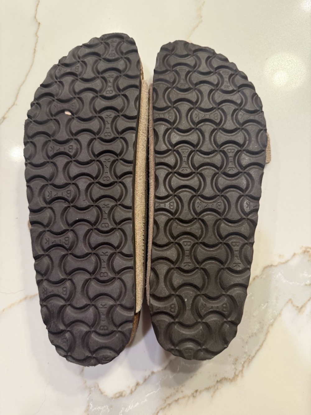 Birkenstock Suede Double-Buckle Sandals - Taupe Suede Narrow - Picture 4 of 5
